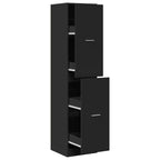 Armadietto da Farmacia Nero 40x41x174,5 cm in Truciolato