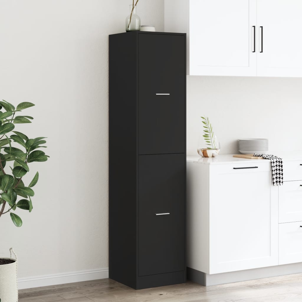 Armadietto da Farmacia Nero 40x41x174,5 cm in Truciolato