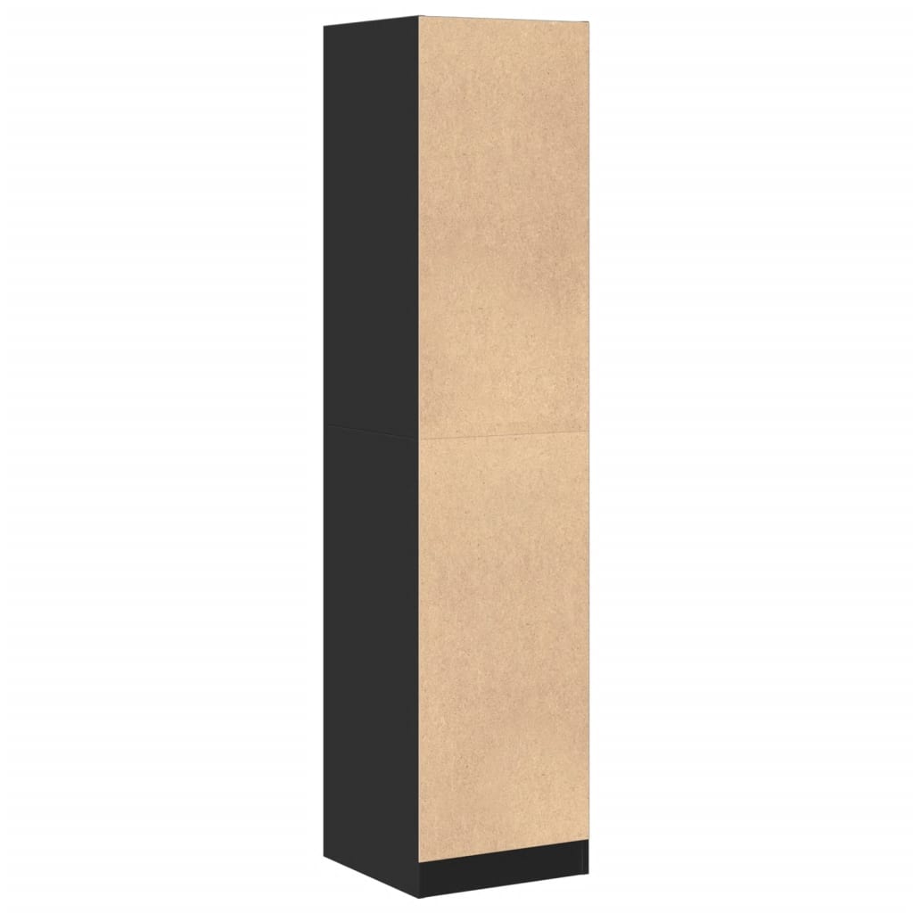 Armadietto da Farmacia Nero 40x41x174,5 cm in Truciolato