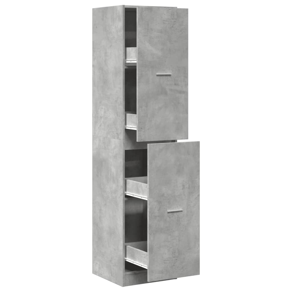 Armadietto da Farmacia Grigio Cemento 40x41x174,5 cm Truciolato