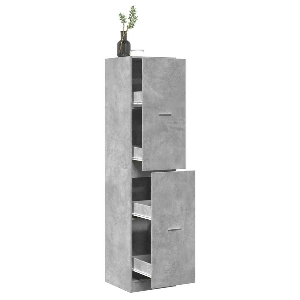 Armadietto da Farmacia Grigio Cemento 40x41x174,5 cm Truciolato