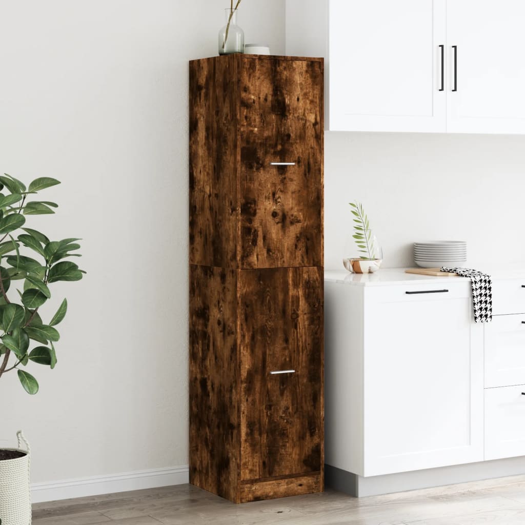Armadietto da Farmacia Rovere Fumo 40x41x174,5 cm in Truciolato