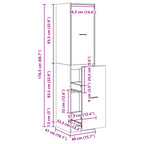 Armadietto da Farmacia Legno Vecchio 40x41x174,5 cm Truciolato