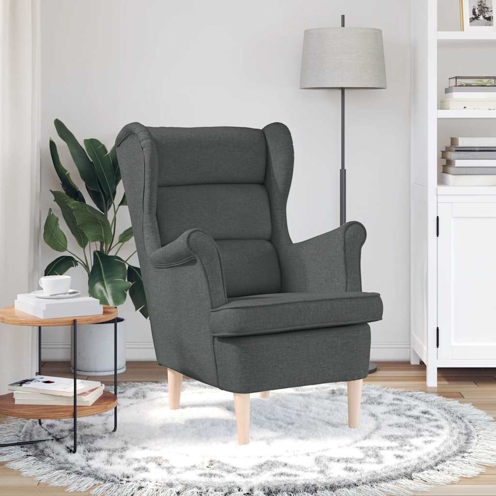 Poltrona Grigio Scuro 74x84x100 cm in Tessuto