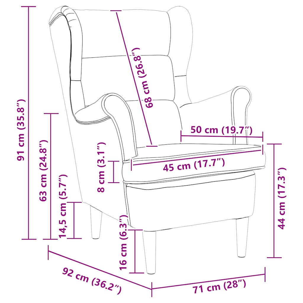 Poltrona Grigio Scuro 74x84x100 cm in Tessuto