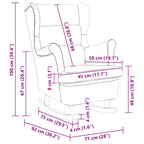 Sedia a Dondolo Grigio Scuro 74x90x102 cm in Tessuto