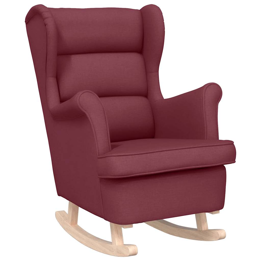Sedia a Dondolo Rosso Vino 74x90x102 cm in Tessuto