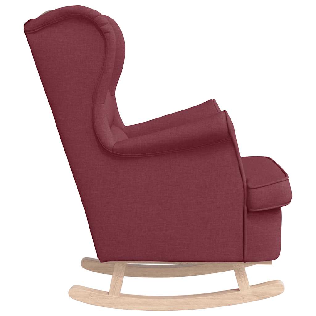 Sedia a Dondolo Rosso Vino 74x90x102 cm in Tessuto