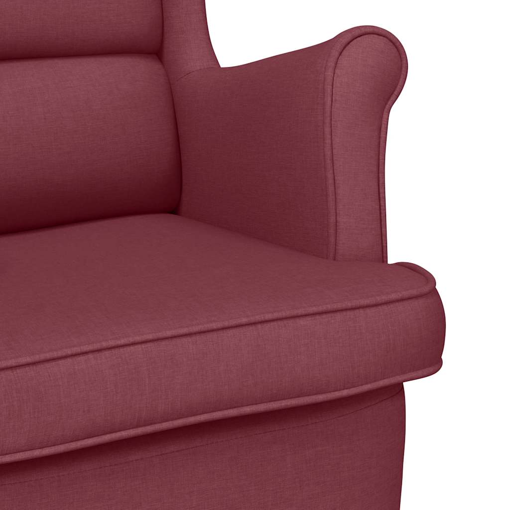 Sedia a Dondolo Rosso Vino 74x90x102 cm in Tessuto