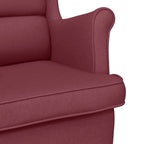 Sedia a Dondolo Rosso Vino 74x90x102 cm in Tessuto