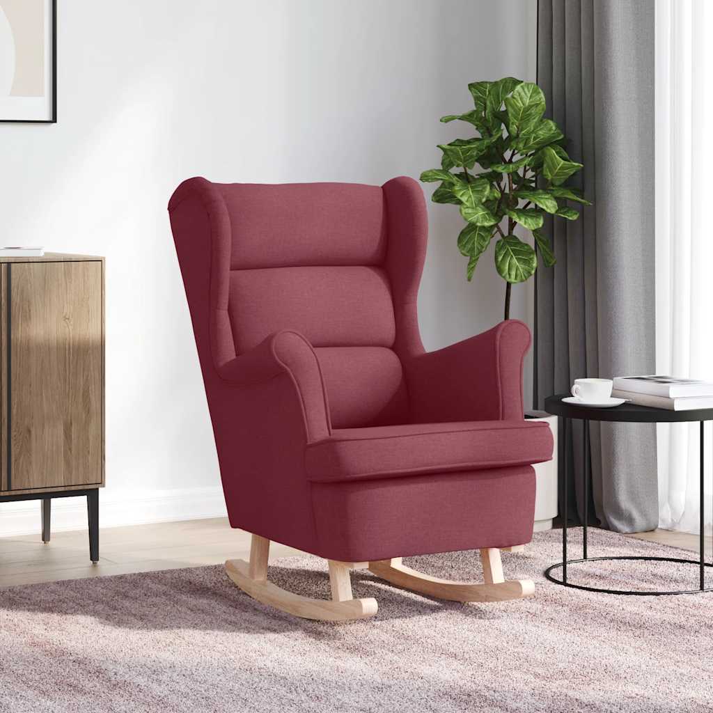 Sedia a Dondolo Rosso Vino 74x90x102 cm in Tessuto