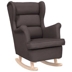 Sedia a Dondolo Marrone Scuro 74x90x102 cm in Tessuto