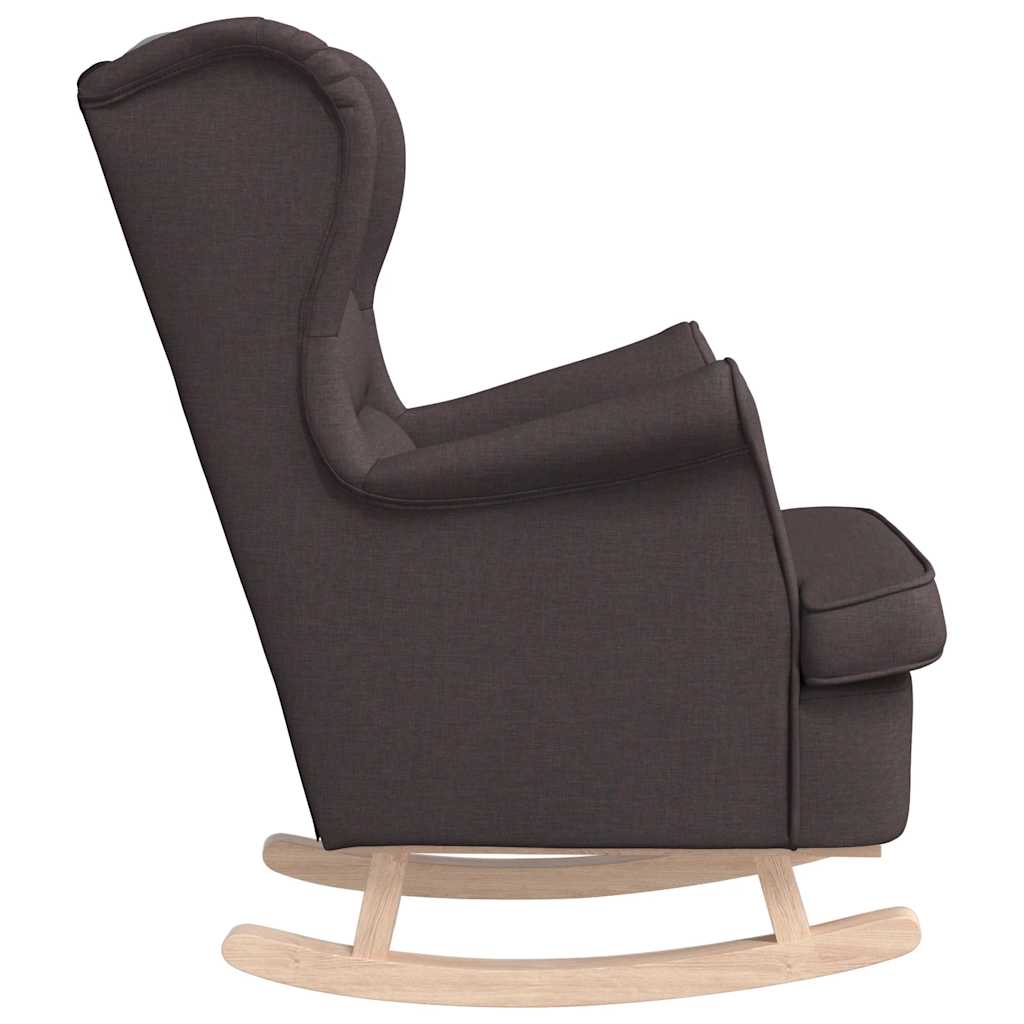 Sedia a Dondolo Marrone Scuro 74x90x102 cm in Tessuto