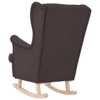 Sedia a Dondolo Marrone Scuro 74x90x102 cm in Tessuto