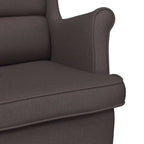 Sedia a Dondolo Marrone Scuro 74x90x102 cm in Tessuto