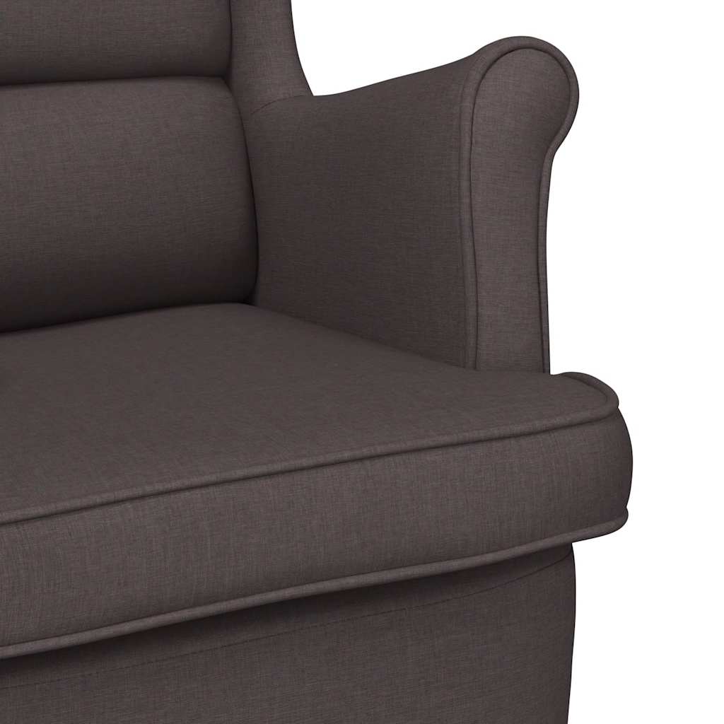 Sedia a Dondolo Marrone Scuro 74x90x102 cm in Tessuto