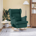 Sedia a Dondolo Verde Scuro 74x90x102 cm in Tessuto