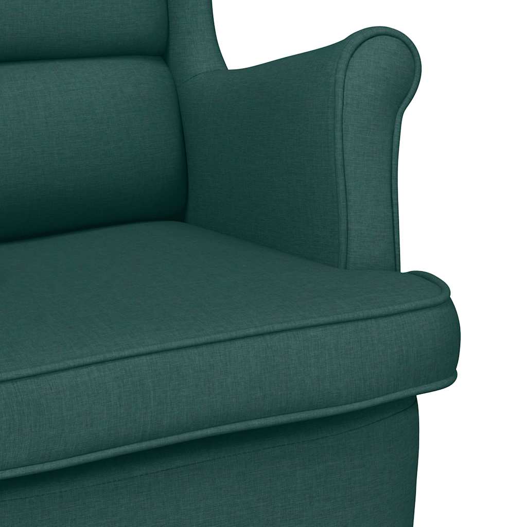 Sedia a Dondolo Verde Scuro 74x90x102 cm in Tessuto