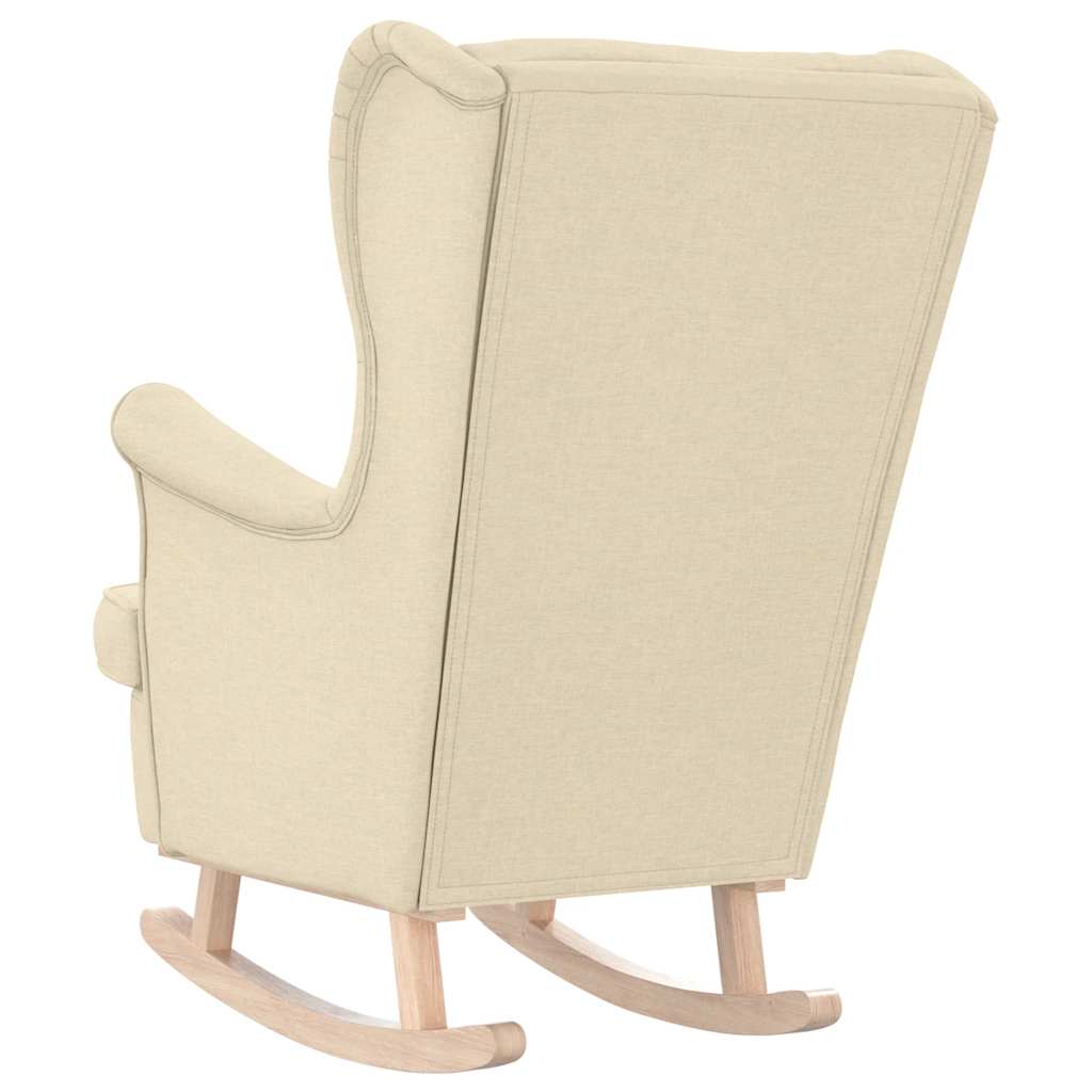 Sedia a Dondolo Crema 74x90x102 cm in Tessuto