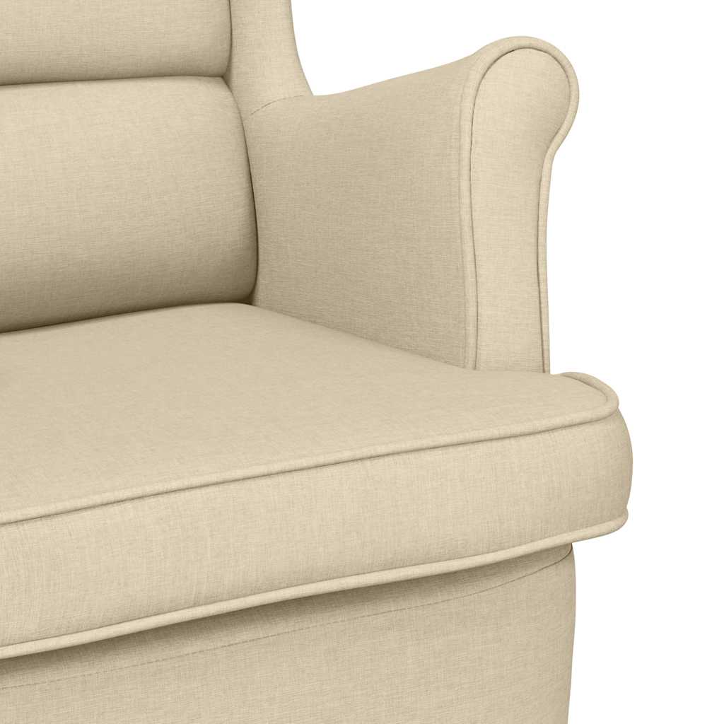Sedia a Dondolo Crema 74x90x102 cm in Tessuto
