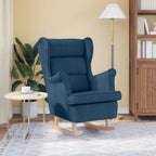 Sedia a Dondolo Blu 74x90x102 cm in Tessuto