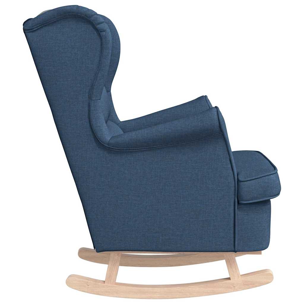 Sedia a Dondolo Blu 74x90x102 cm in Tessuto
