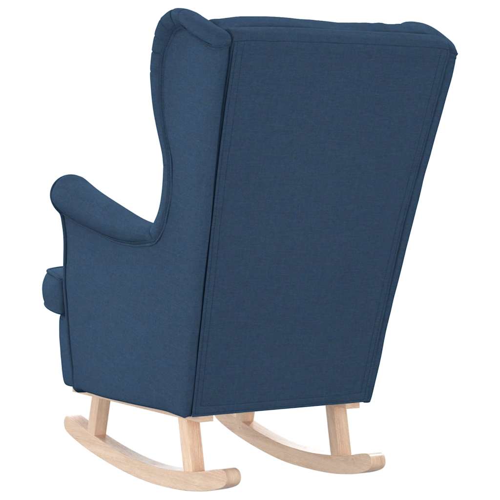Sedia a Dondolo Blu 74x90x102 cm in Tessuto