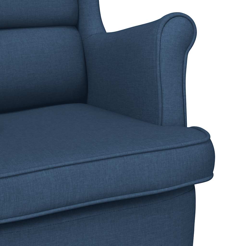Sedia a Dondolo Blu 74x90x102 cm in Tessuto