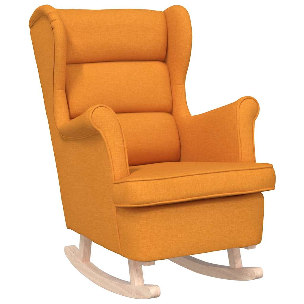 Sedia a Dondolo Giallo Scuro 74x90x102 cm in Tessuto