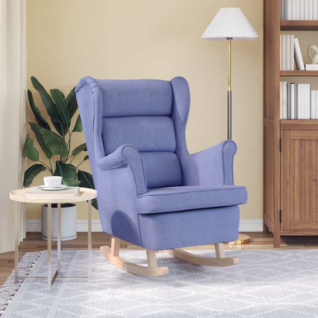 Sedia a Dondolo Jeans Blu 74x90x102 cm in Tessuto