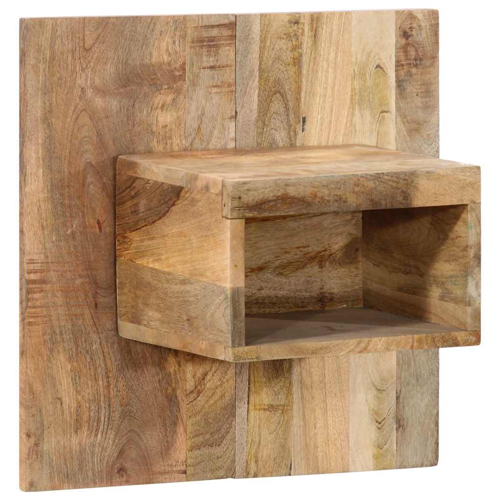 Comodino 50x27x50 cm in Legno Grezzo Massello di Mango