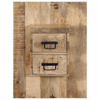 Comodino 60x32x80 cm in Legno Grezzo Massello di Mango