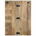 Comodino 60x32x80 cm in Legno Grezzo Massello di Mango