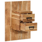 Comodino 60x32x80 cm in Legno Massello di Acacia