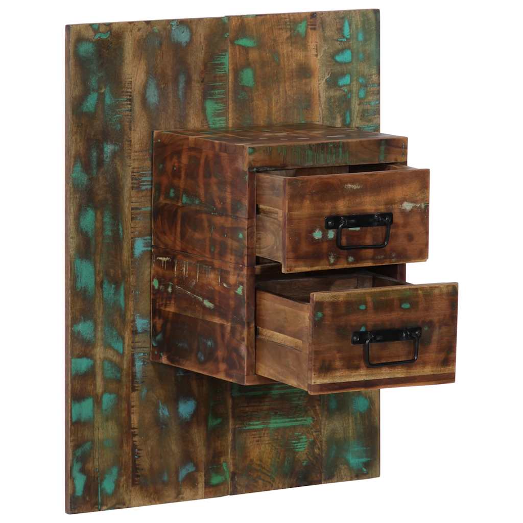 Comodino Multicolore 60x32x80 cm in Legno Massello Recupero