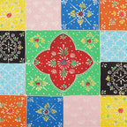 Comodino Multicolore 40x35x45 cm in Legno Massello Mango