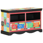 Mobile TV Multicolore 80 x 35 x 50 cm Legno di mango massello