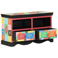 Mobile TV Multicolore 80 x 35 x 50 cm Legno di mango massello