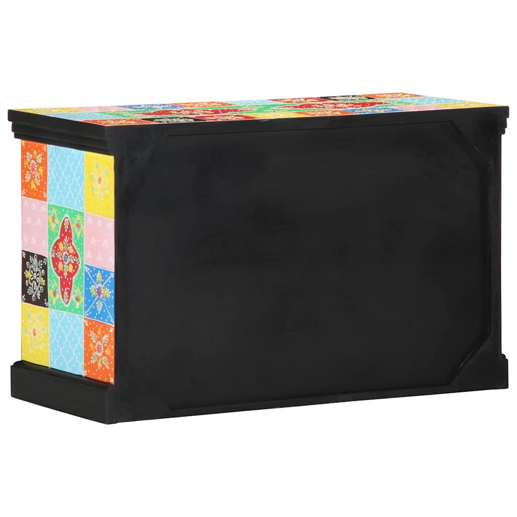 Mobile TV Multicolore 80 x 35 x 50 cm Legno di mango massello