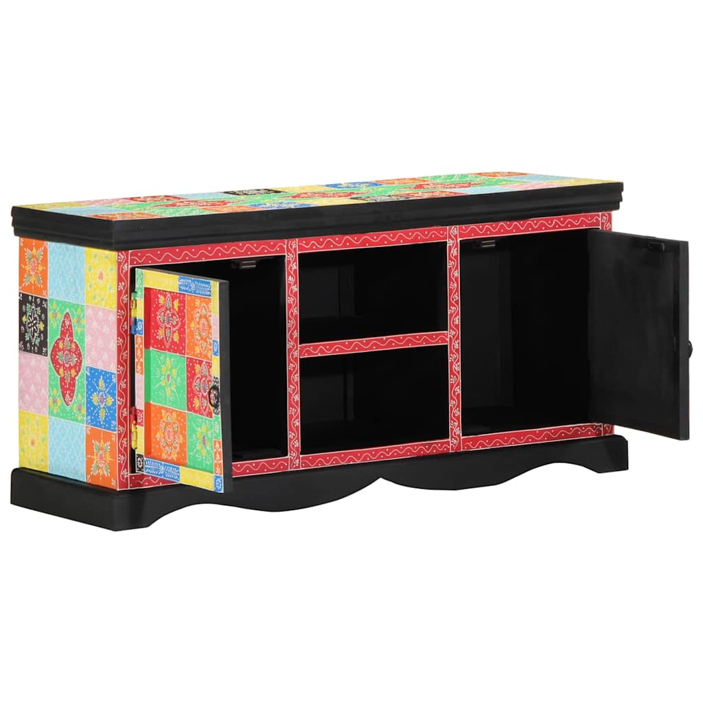 Mobile TV Multicolore 100 x 35 x 50 cm Legno di mango massello