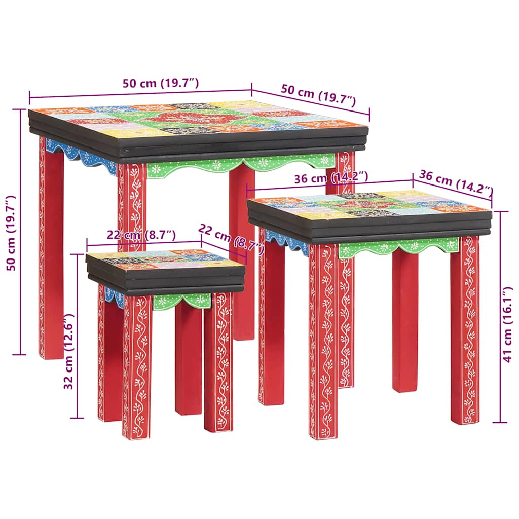 Tavolo quadrato 3 pcs Multicolore