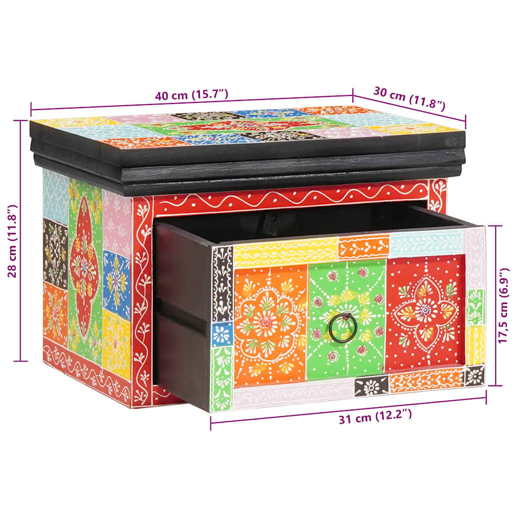 Armadio da Notte con cassetto Multicolore 40 x 30 x 28 cm