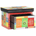 Armadio da Notte con cassetto 2 pcs Multicolore 40 x 30 x 28 cm