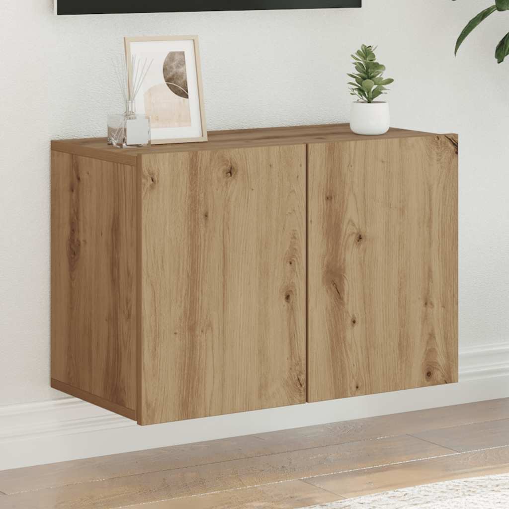 Mobile TV a Parete Rovere Artigianale 60x30x41 cm