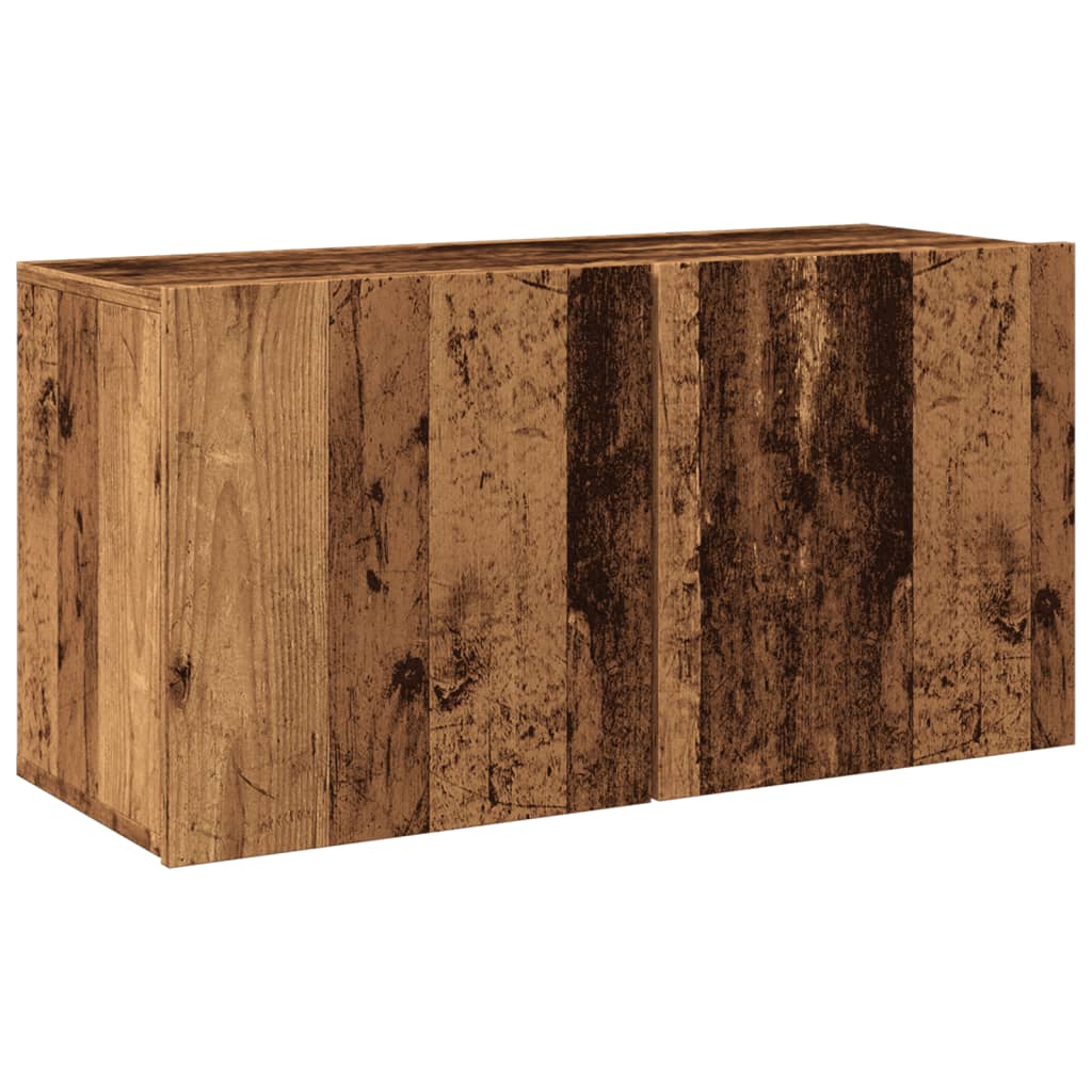 Mobile TV a Parete Legno Antico 80x30x41 cm