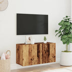 Mobile TV a Parete Legno Antico 80x30x41 cm