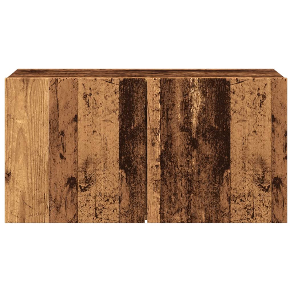 Mobile TV a Parete Legno Antico 80x30x41 cm