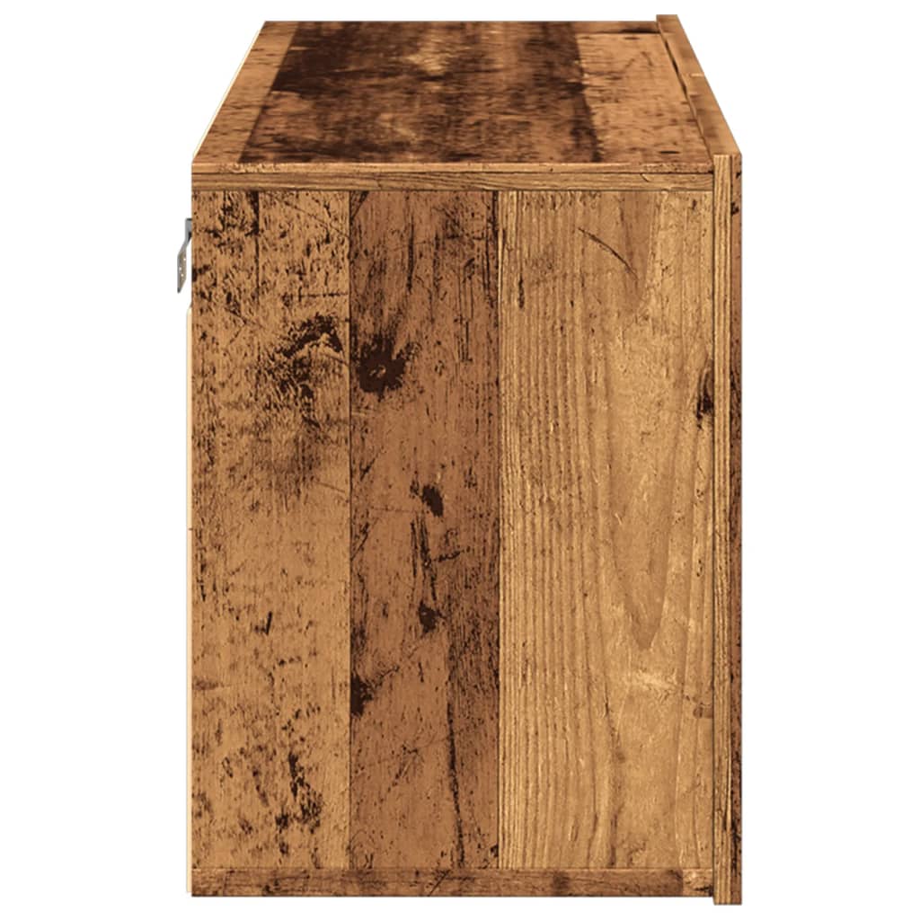 Mobile TV a Parete Legno Antico 80x30x41 cm