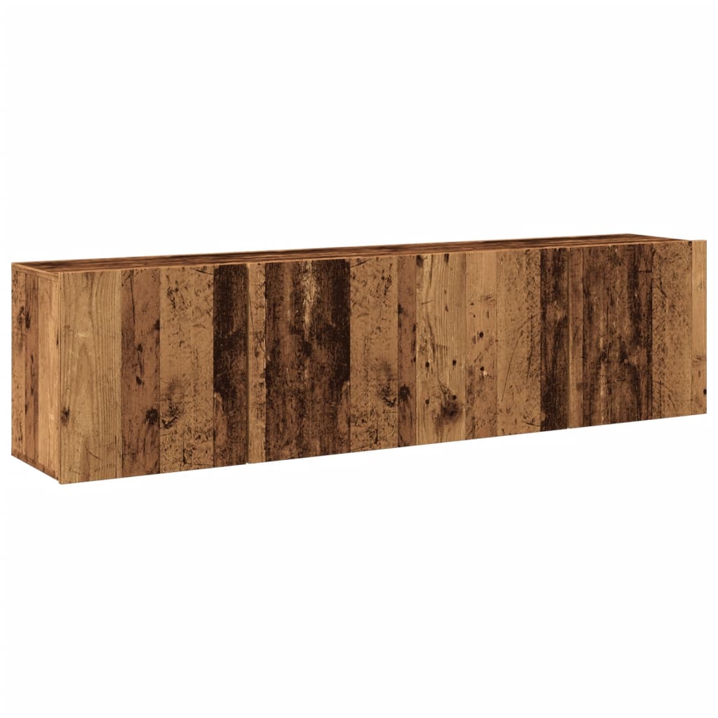 Mobili TV a Parete 2pz Legno Antico 80x30x41 cm