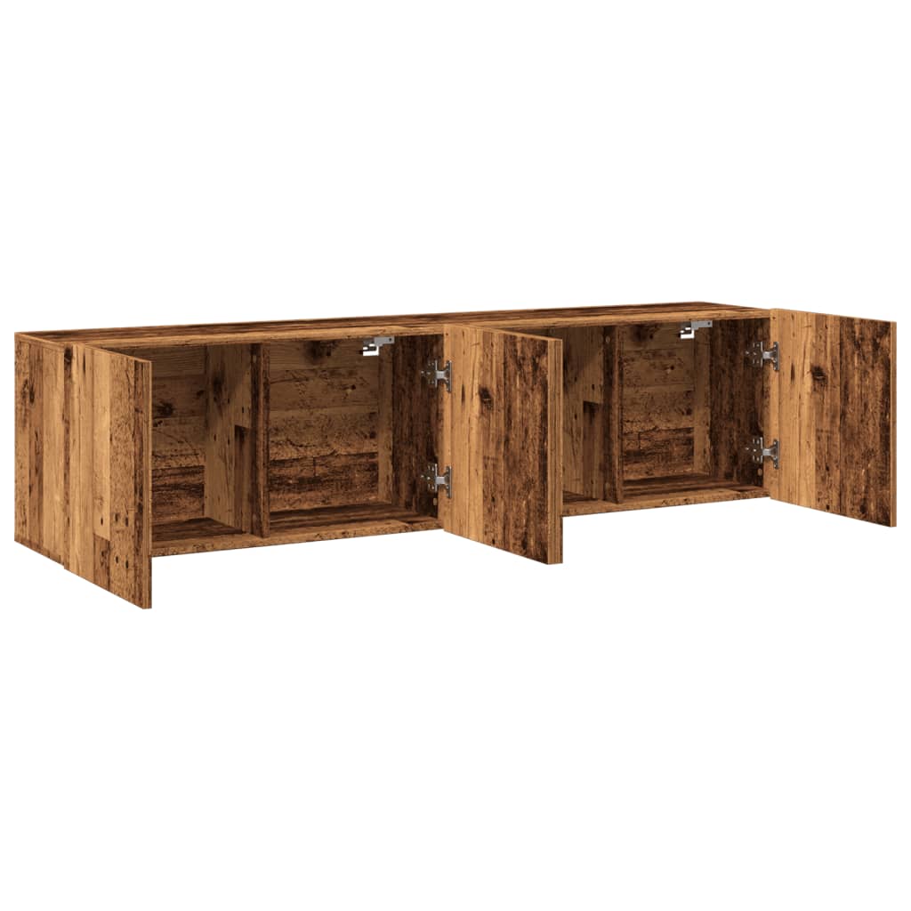 Mobili TV a Parete 2pz Legno Antico 80x30x41 cm